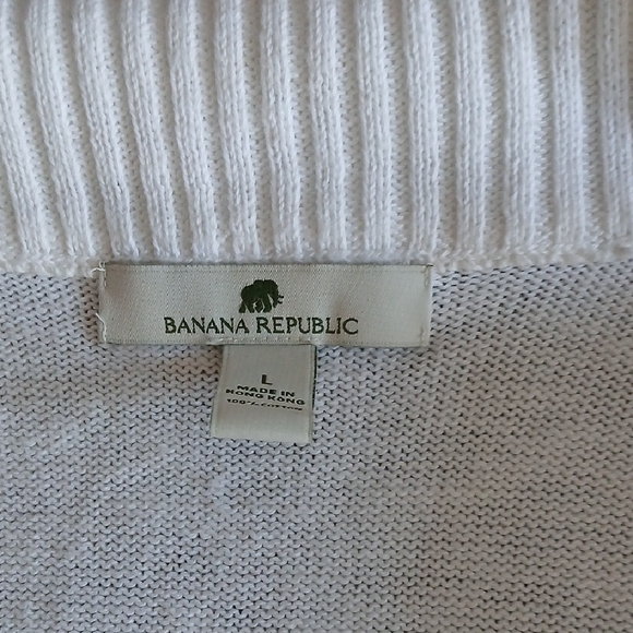 Banana Republic White Long Cotton Sweater - Picture 2 of 11